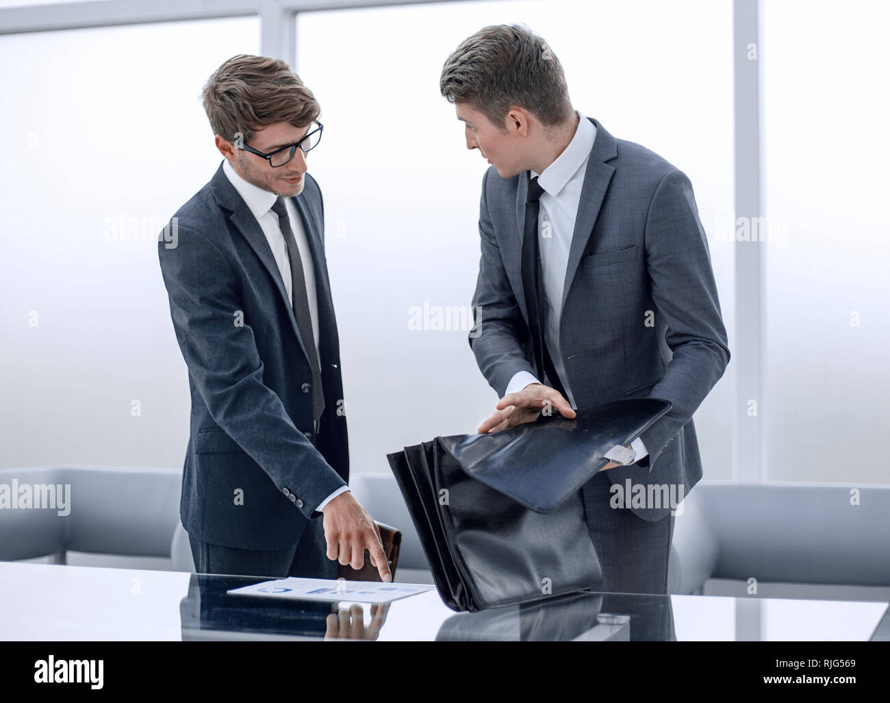 business people discuss business documents Stock Photo