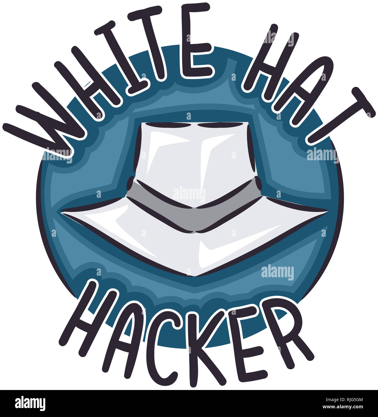 Illustration of a White Hat with White Hat Hacker Icon. Computer  Programming Stock Photo - Alamy