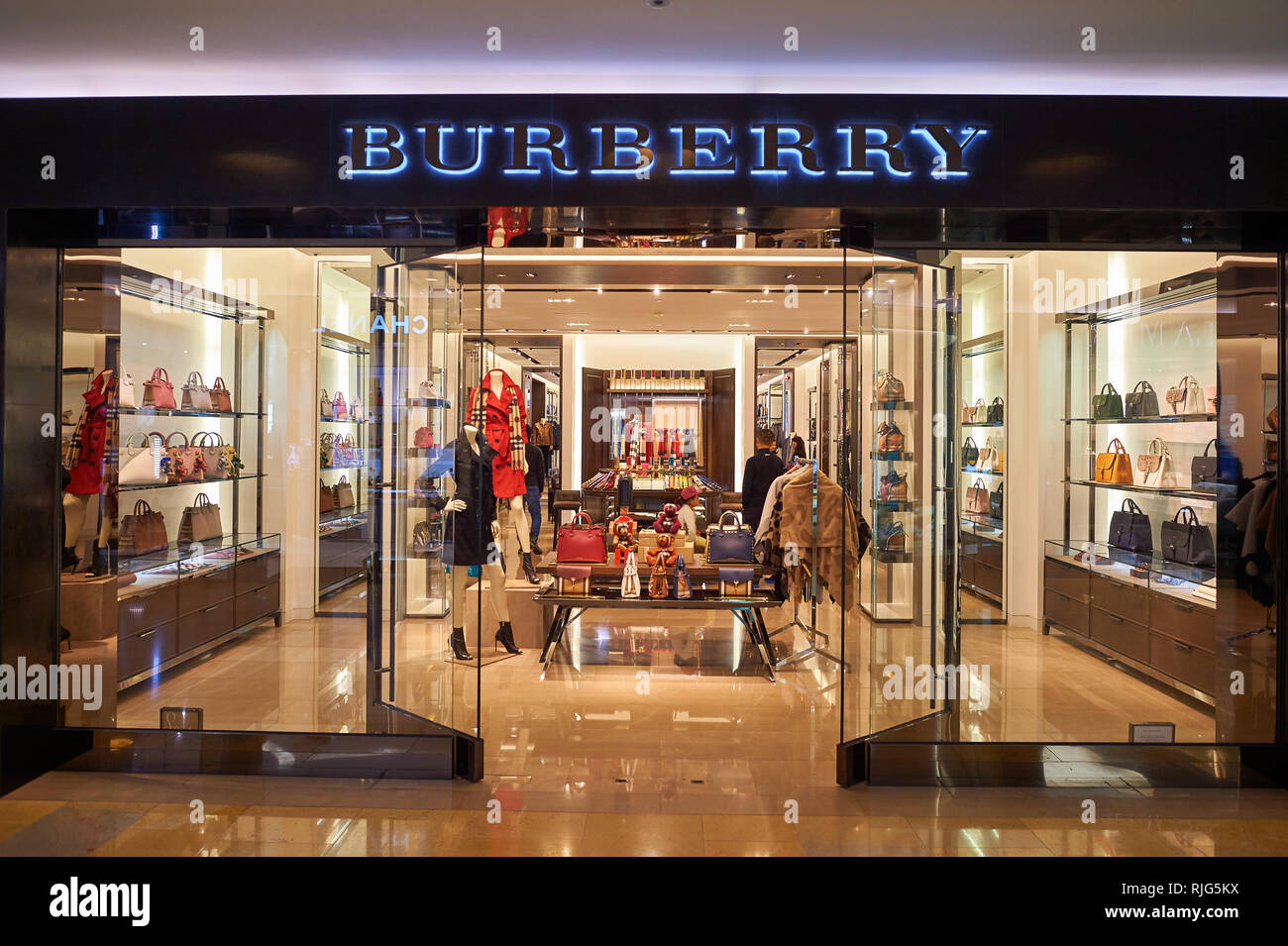 Burberry store at shopping mall 