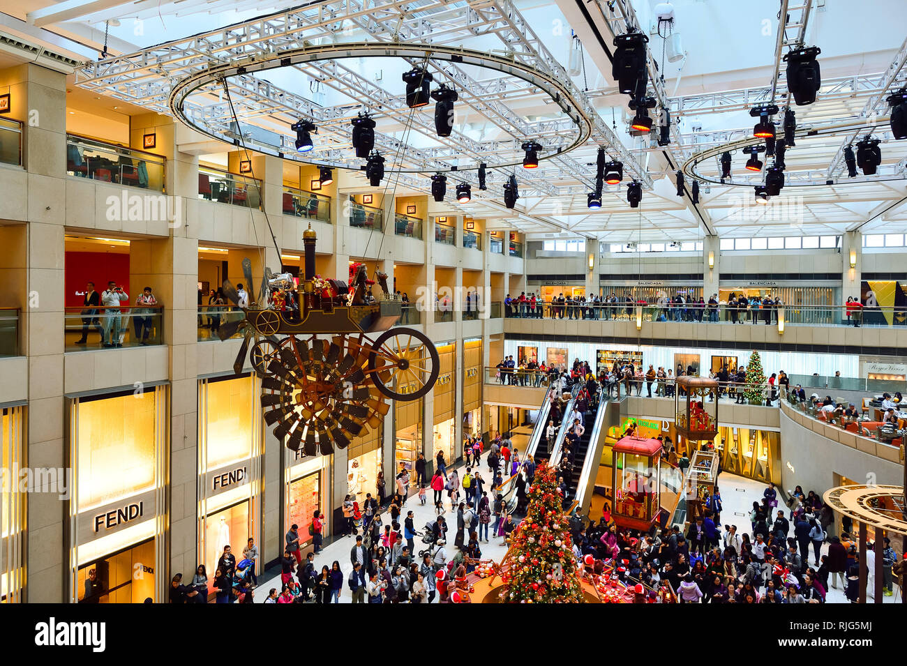HONG KONG DECEMBER 25, 2015 interior of the Landmark shopping mall. The Landmark, also known