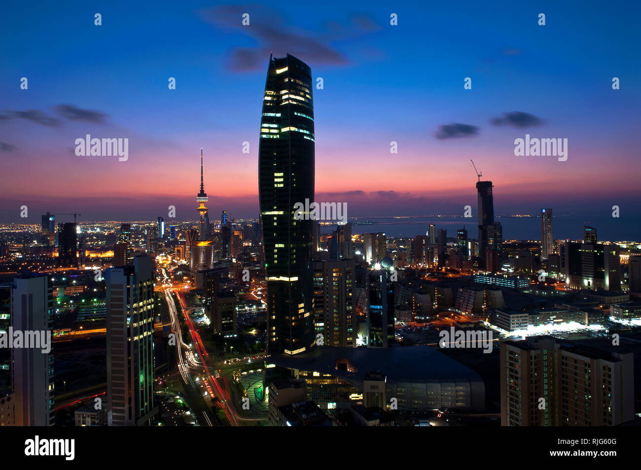 Kuwait City Night View Stock Photo