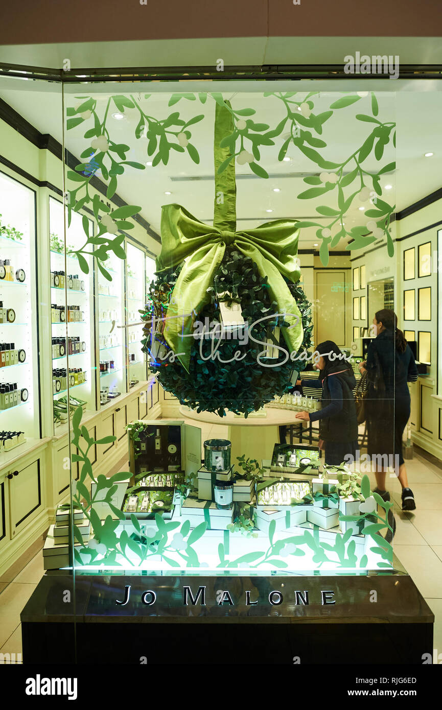 HONG KONG DECEMBER 25, 2015 Jo Malone London store in Hong Kong. Joanne Lesley Malone MBE is