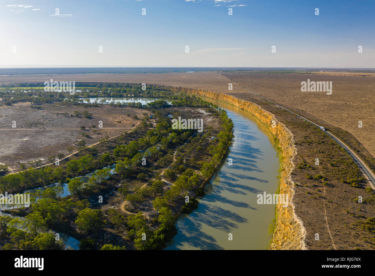 Aerial view of Murray River in South Australia Stock Photo