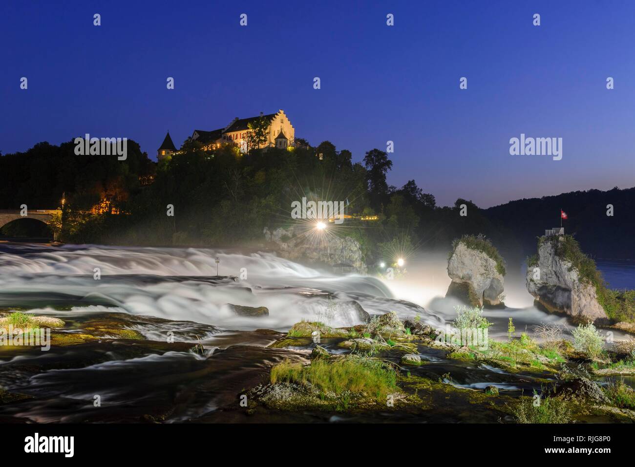Rhine Falls with Laufen Castle, Schaffhausen, Canton of Schaffhausen, Switzerland Stock Photo