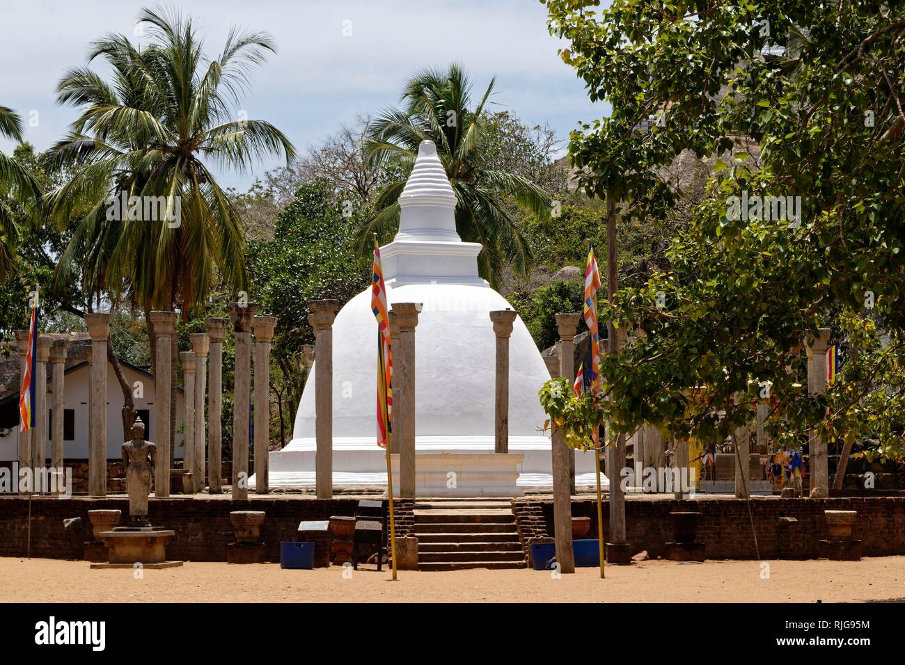 Stupa, Buddhist temple, Mihintale temple complex, Sri Lanka Stock Photo