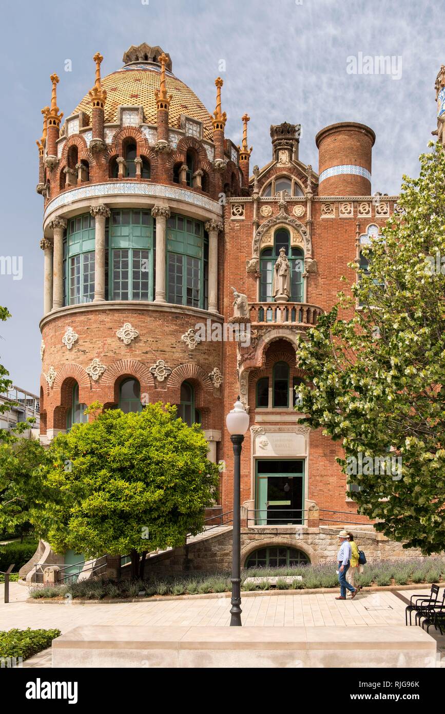 Historical hospital complex of the Hospital de la Santa Creu i Sant Pau, Barcelona, Catalonia, Spain Stock Photo