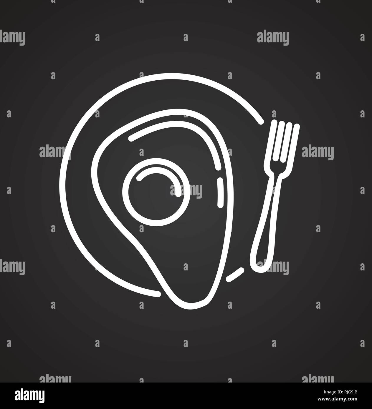 Egg line icon on black background for graphic and web design, Modern simple vector sign. Internet concept. Trendy symbol for website design web button or mobile app. Stock Vector