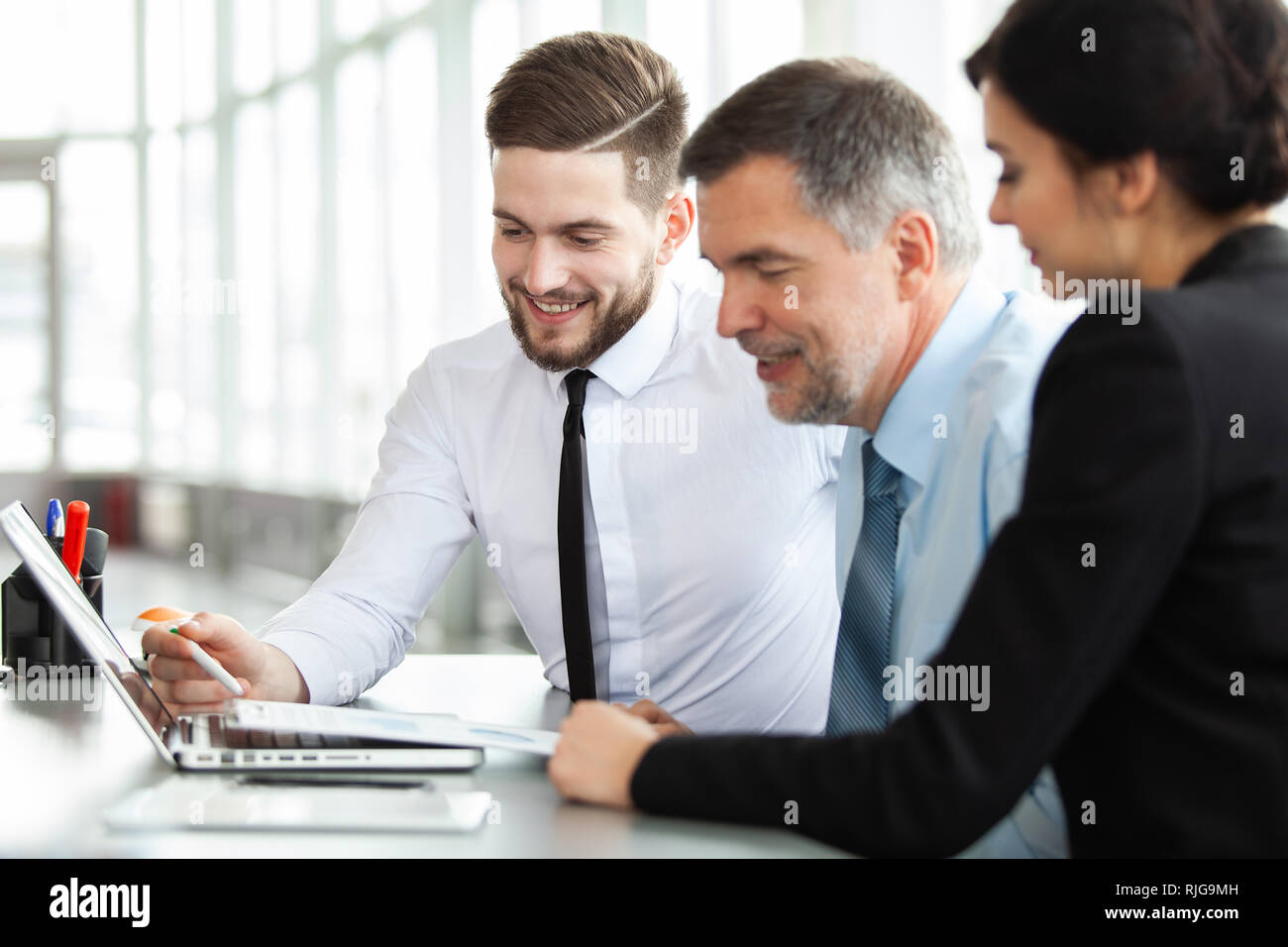Working together. Business Team Discussion Meeting Corporate Concept. Stock Photo