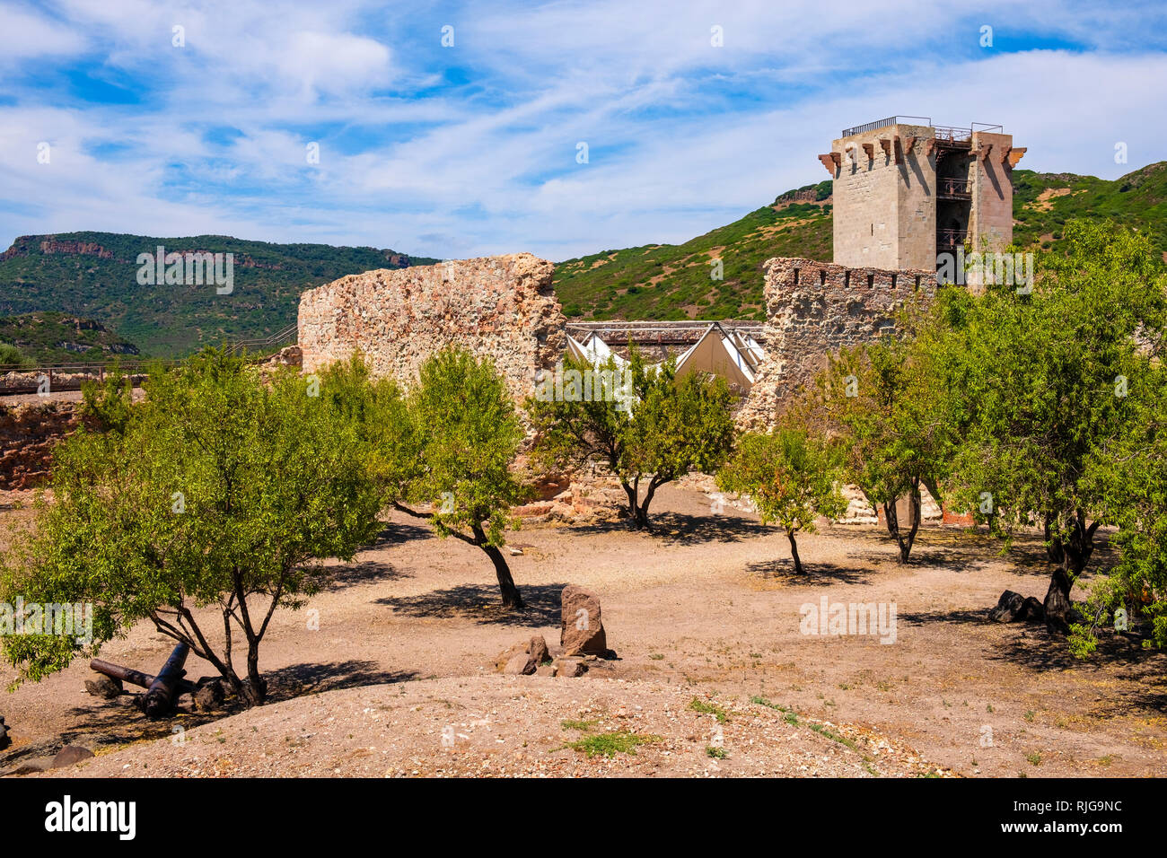 Bosa, Sardinia / Italy 2018/08/13 Main tower Torre Maestra of