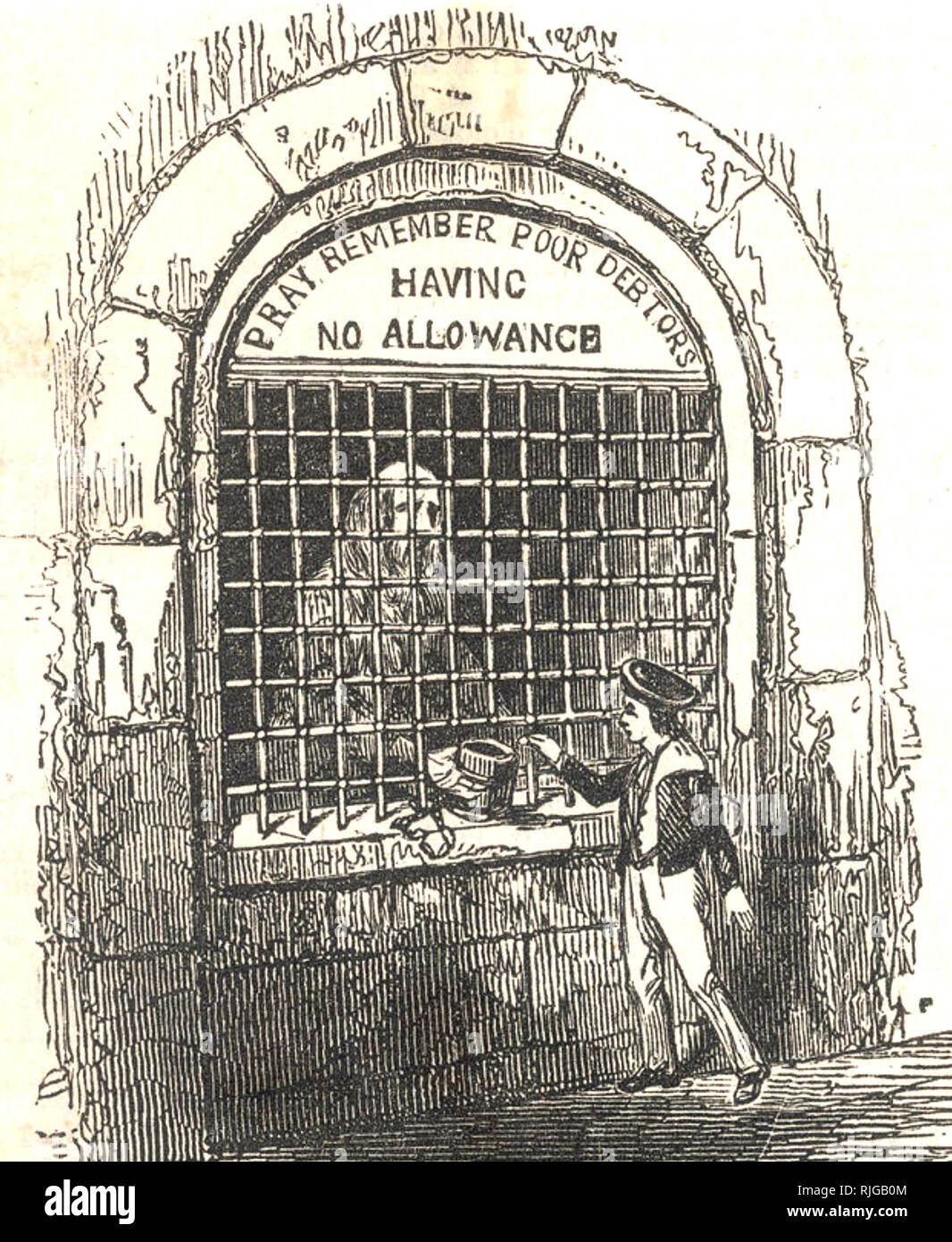 DEBTOR'S PRISON, London,1846. Stock Photo