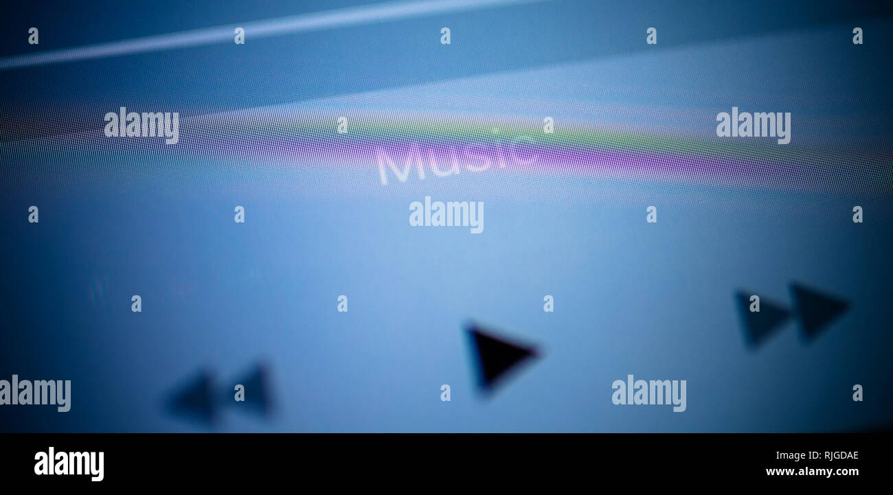 Digital display screen monitor with Music text and play, fast forward