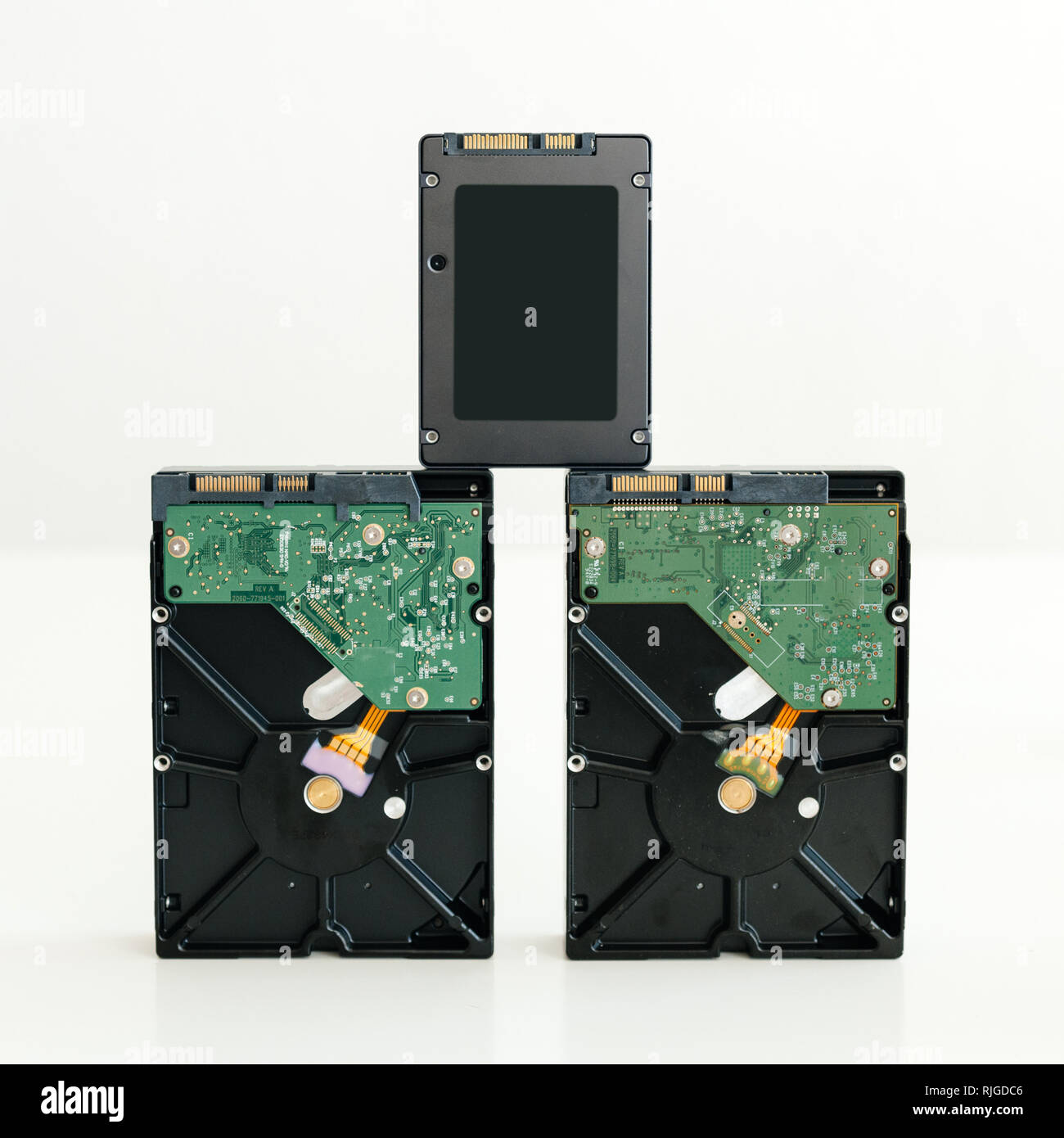 IT Pyramide with SSD Solid State Drive on top of the HDD Hard Disk