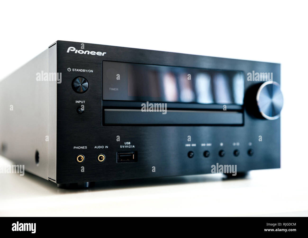PARIS, FRANCE - FEB 18, 2013: Product hero of Pioneer music amplifier with  CD, tuner and internet radio Stock Photo - Alamy