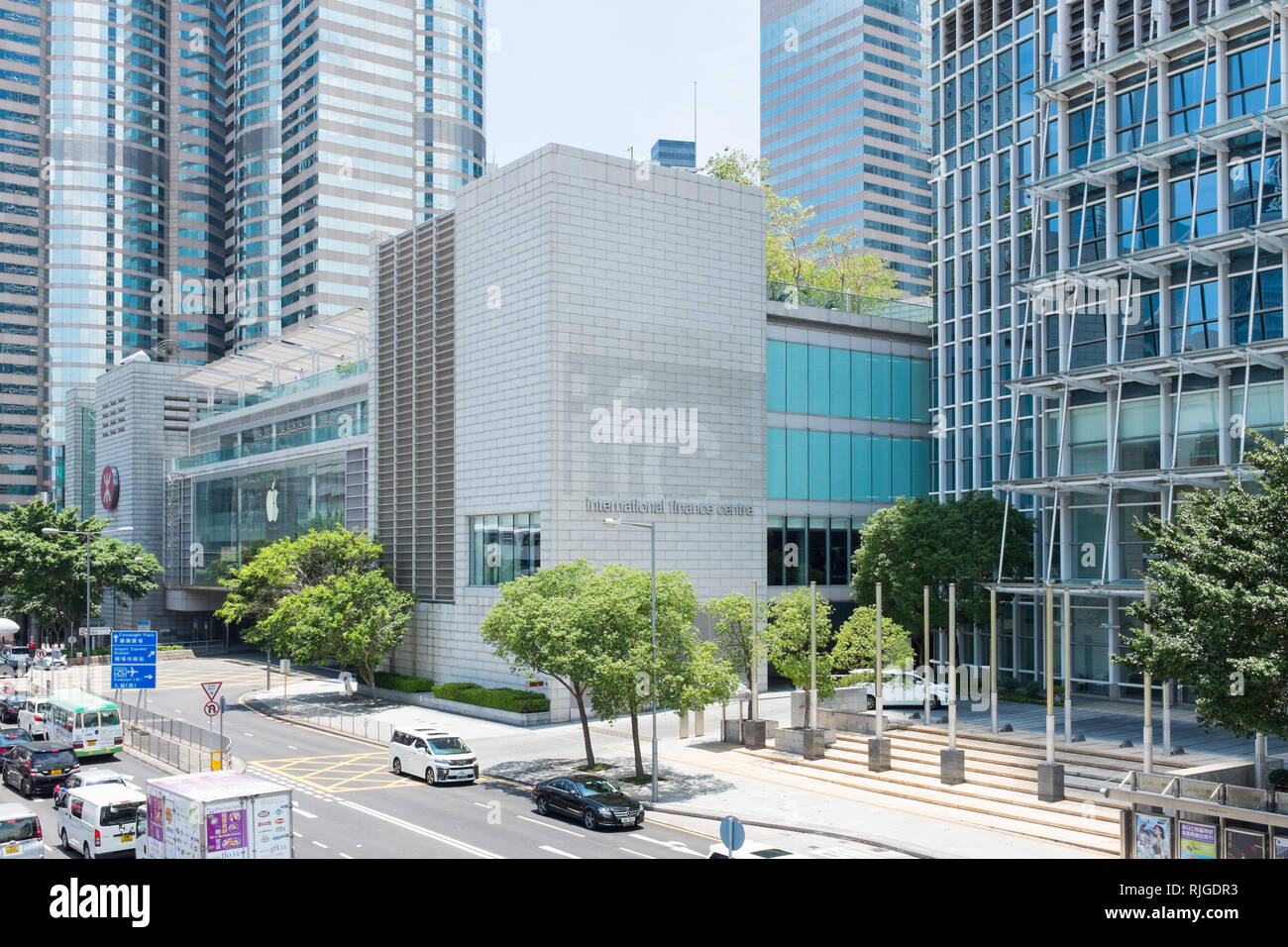The International Finance Center business and shopping complex in the Central district of Hong Kong Stock Photo