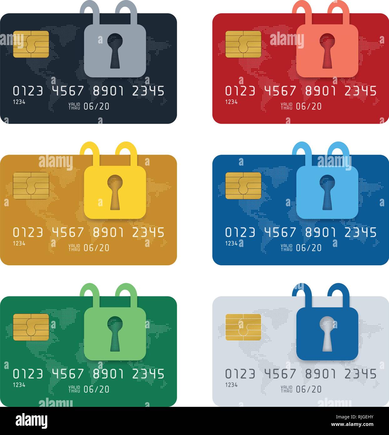 Picture of Secure online shopping icon, credit card icon with padlock on white ...