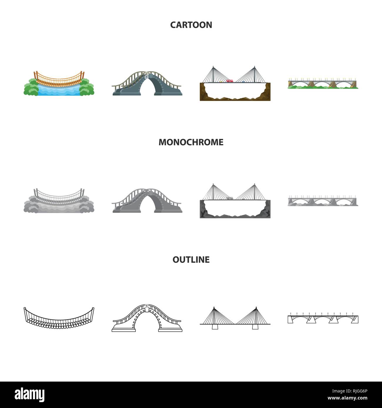 Vector illustration of connection and design sign. Set of connection ...