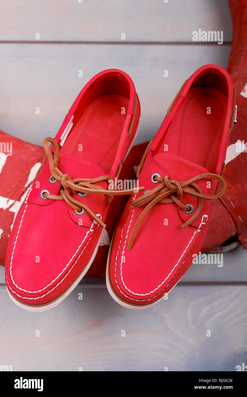 red deck shoes