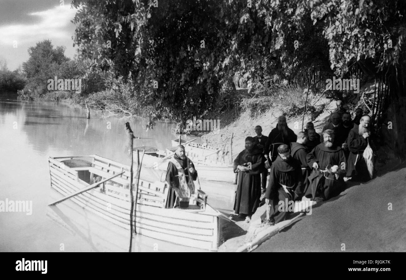 middle east, palestine, function of the epiphany on the Jordanian river, 1920-30 Stock Photo