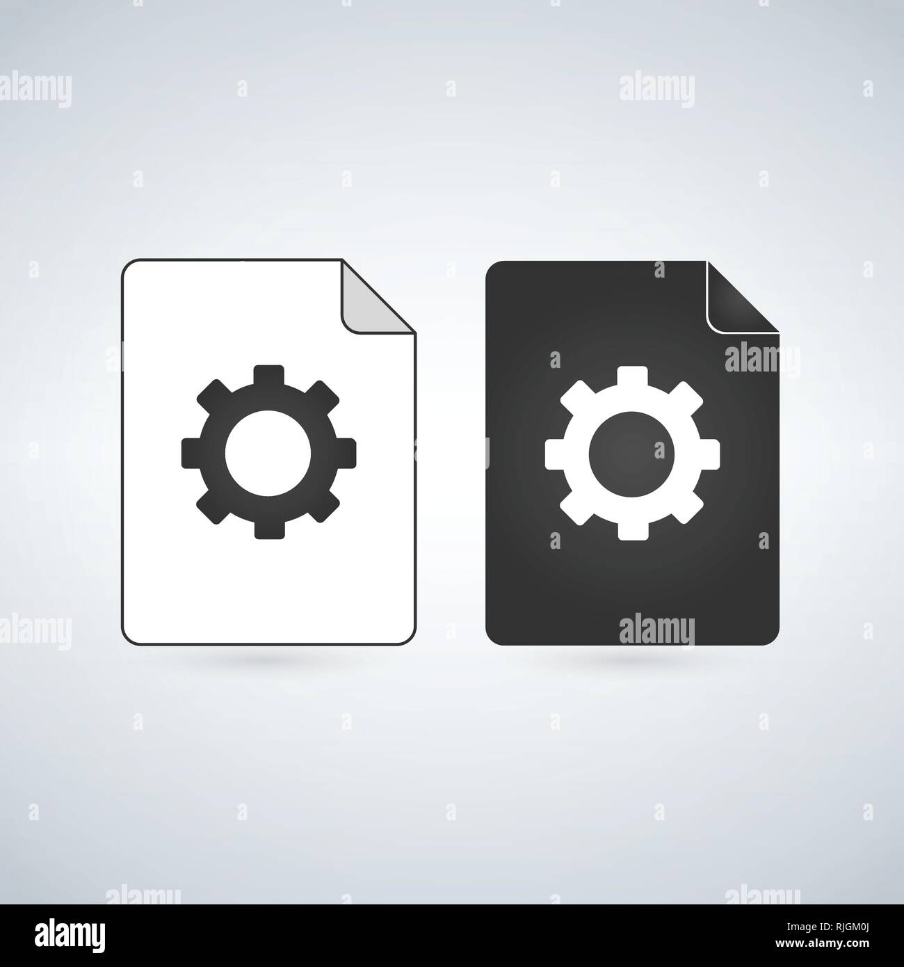 Document file vector icon with gear. settings concept. flat sign for ...
