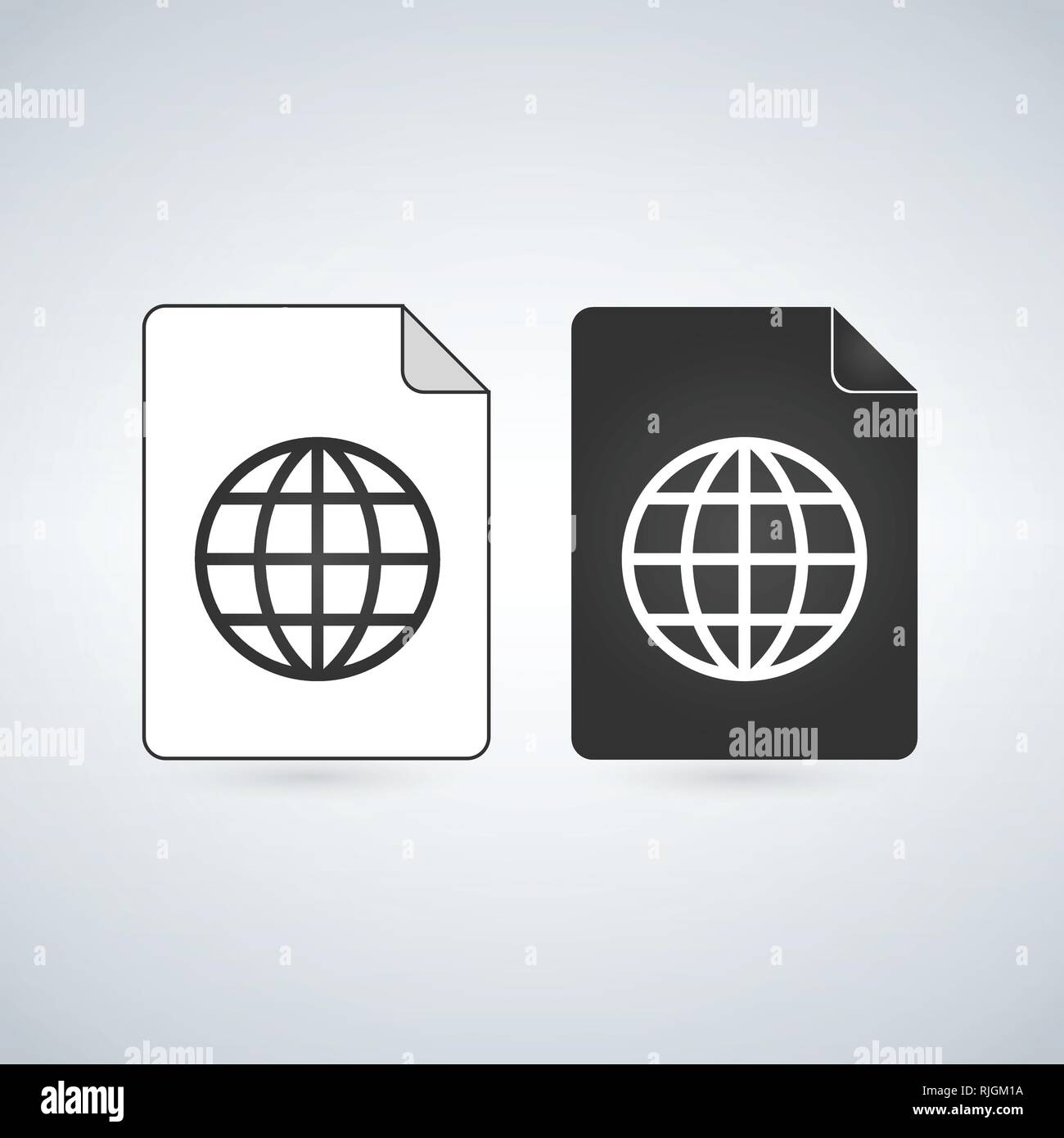 Map Document file vector icon with globe linear icon. flat sign for ...