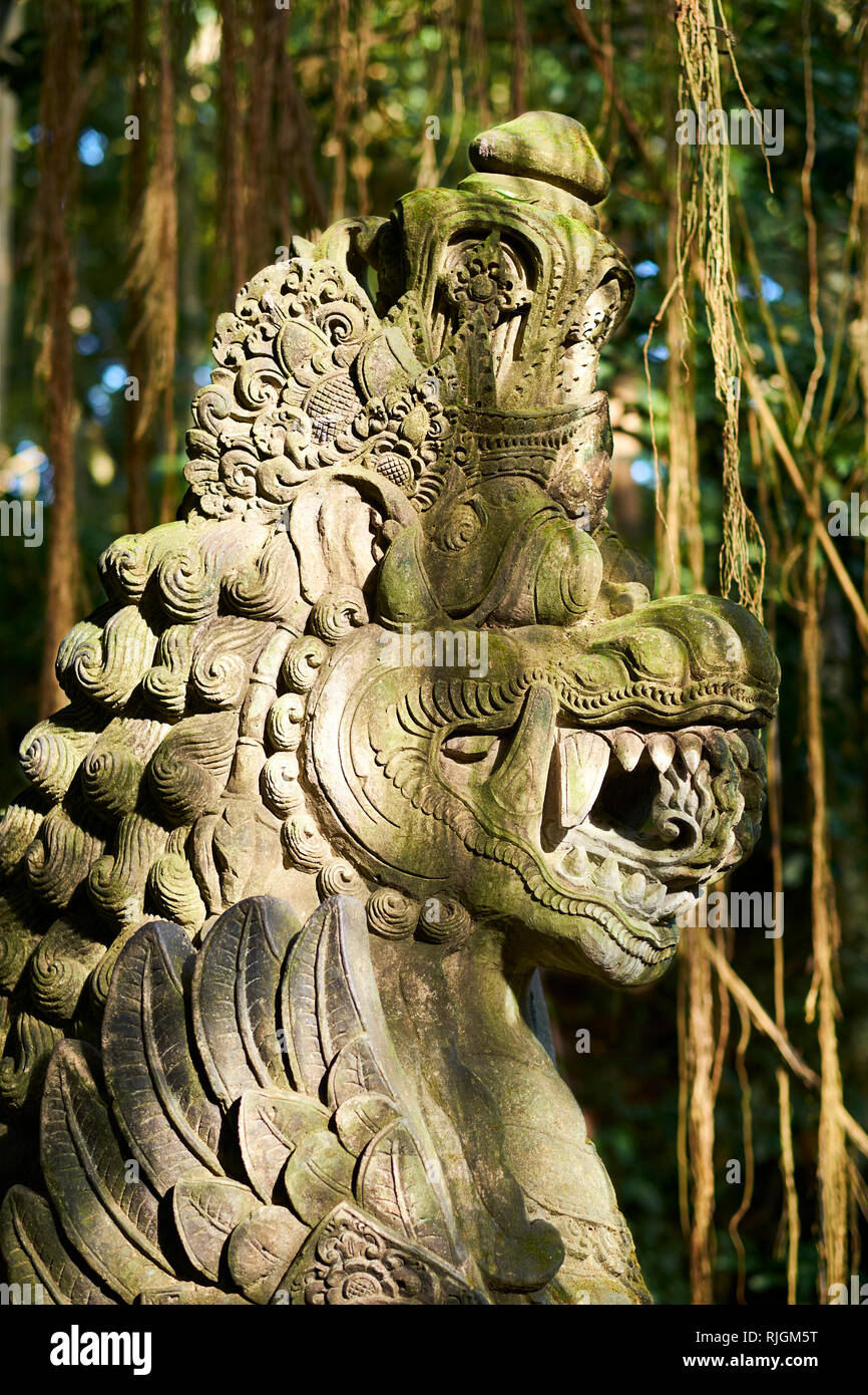Statue in Bali Sacred Monkey Forest, Bali, Indonesia Stock Photo