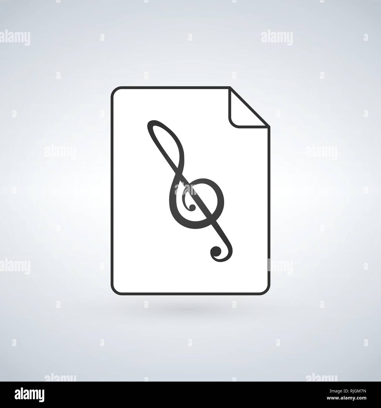 Audio file icon on white background. Vector illustration Stock Vector