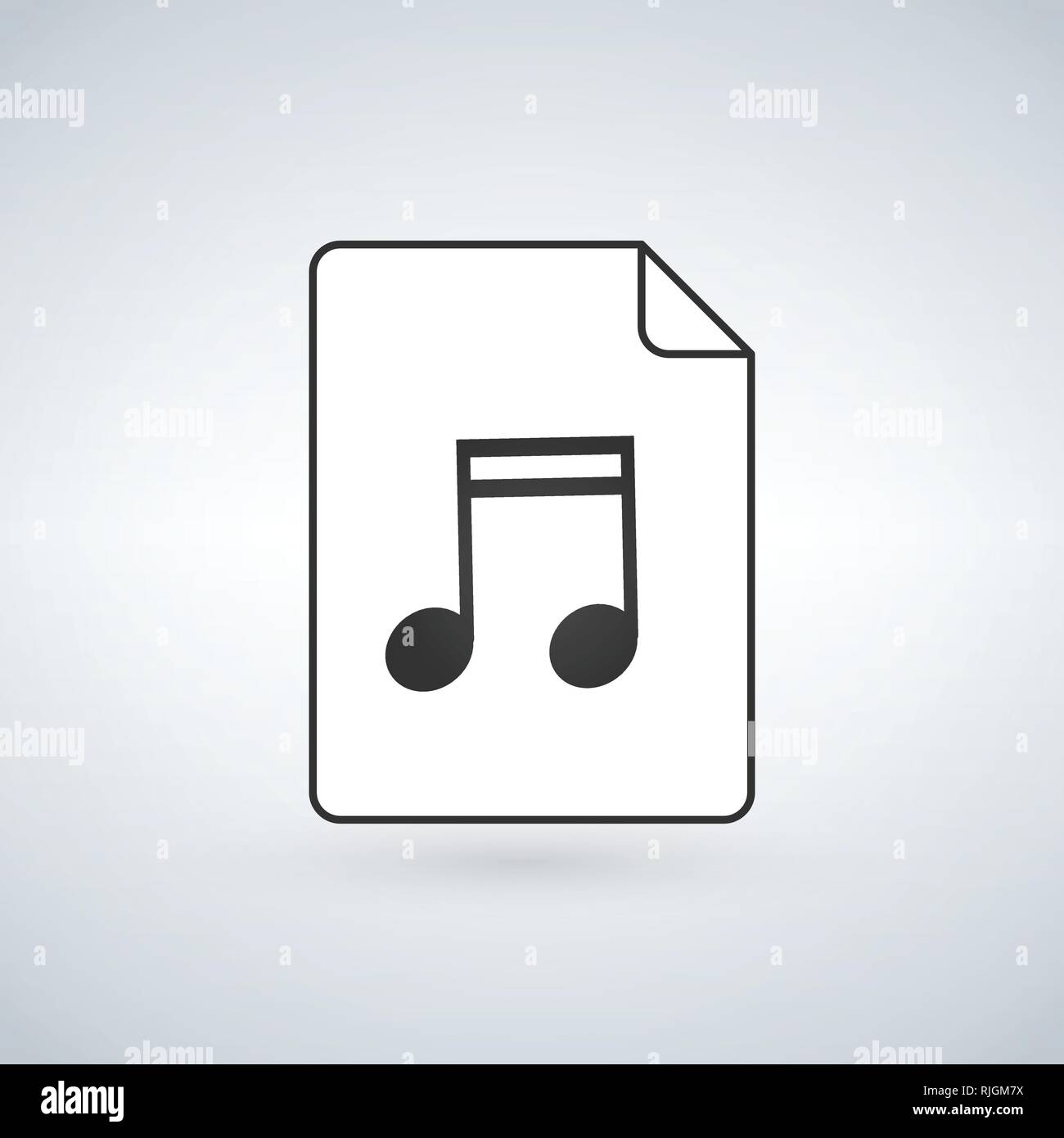 Audio file icon on white background. Vector illustration Stock Vector