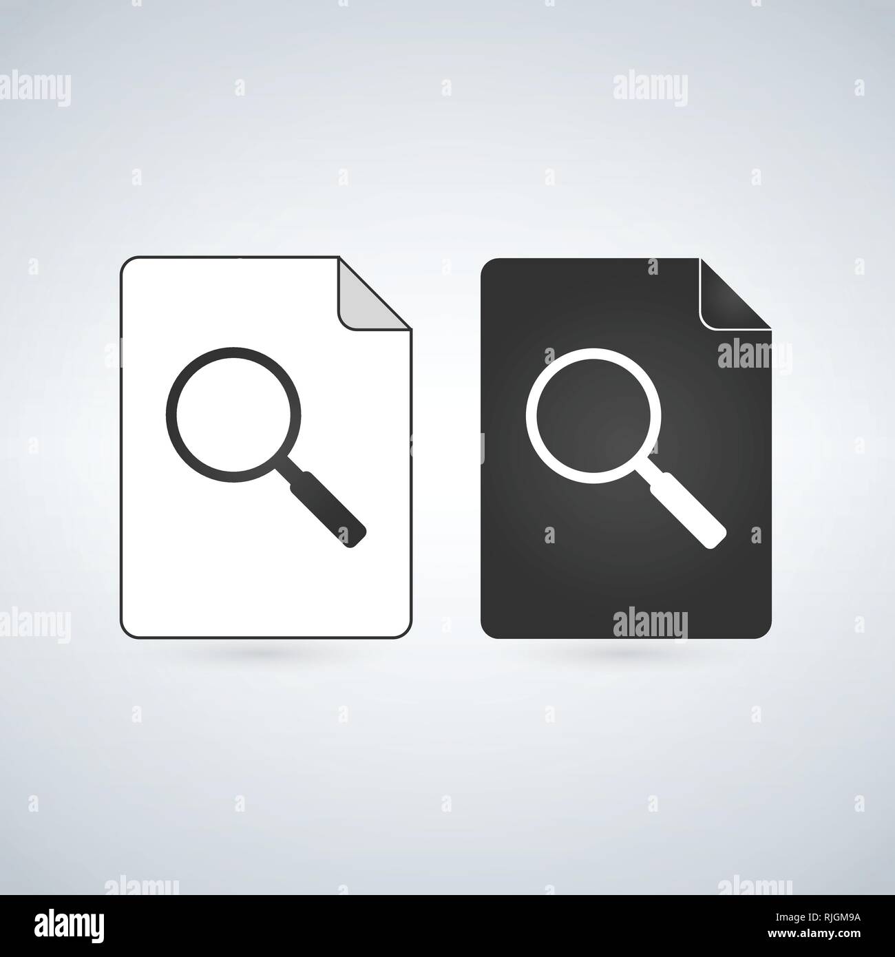 arch Document file vector icon with magnifying glass. flat sign for