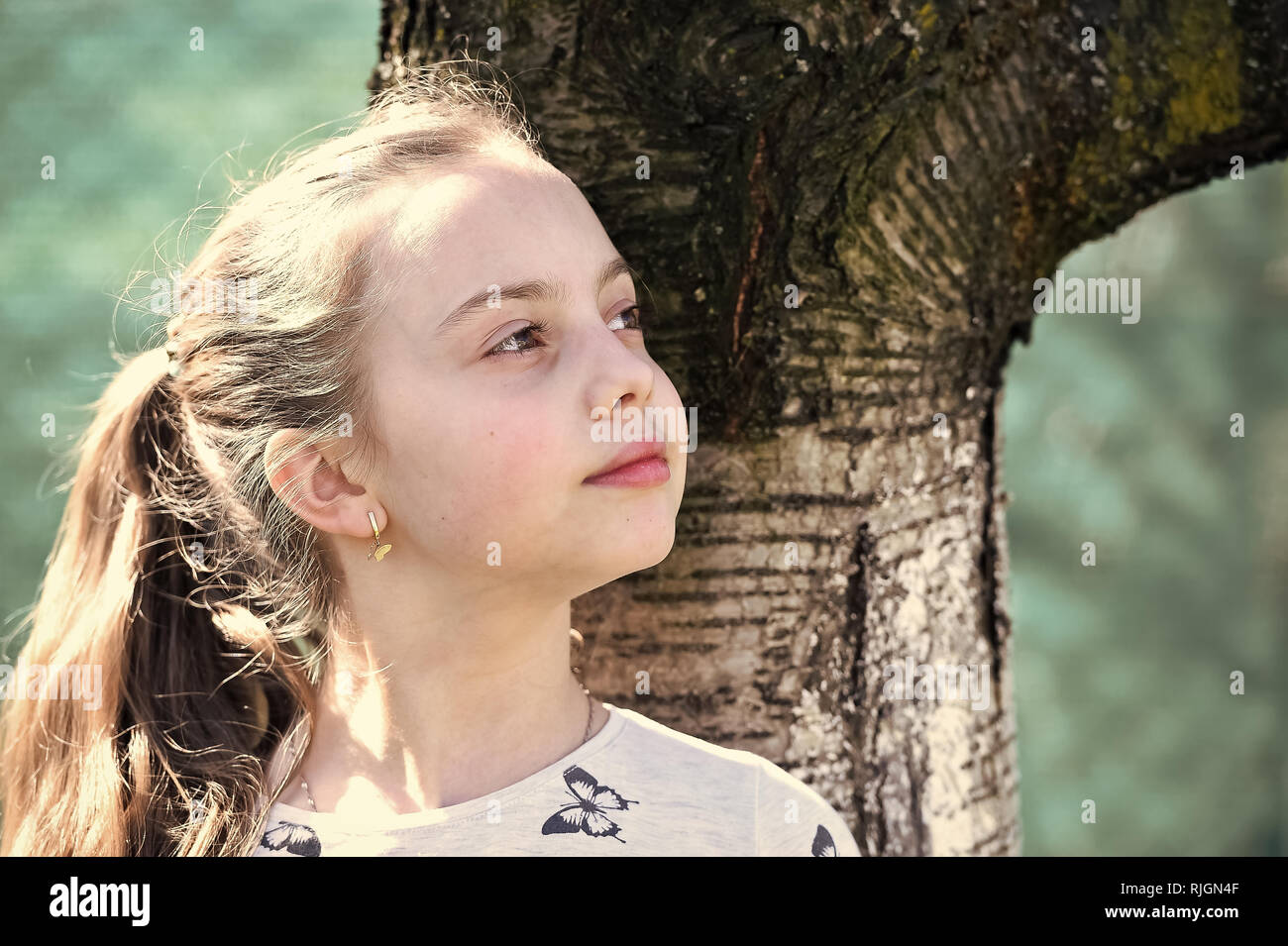 Beauty Kid With Fresh Look And Long Blond Hair Little Girl With