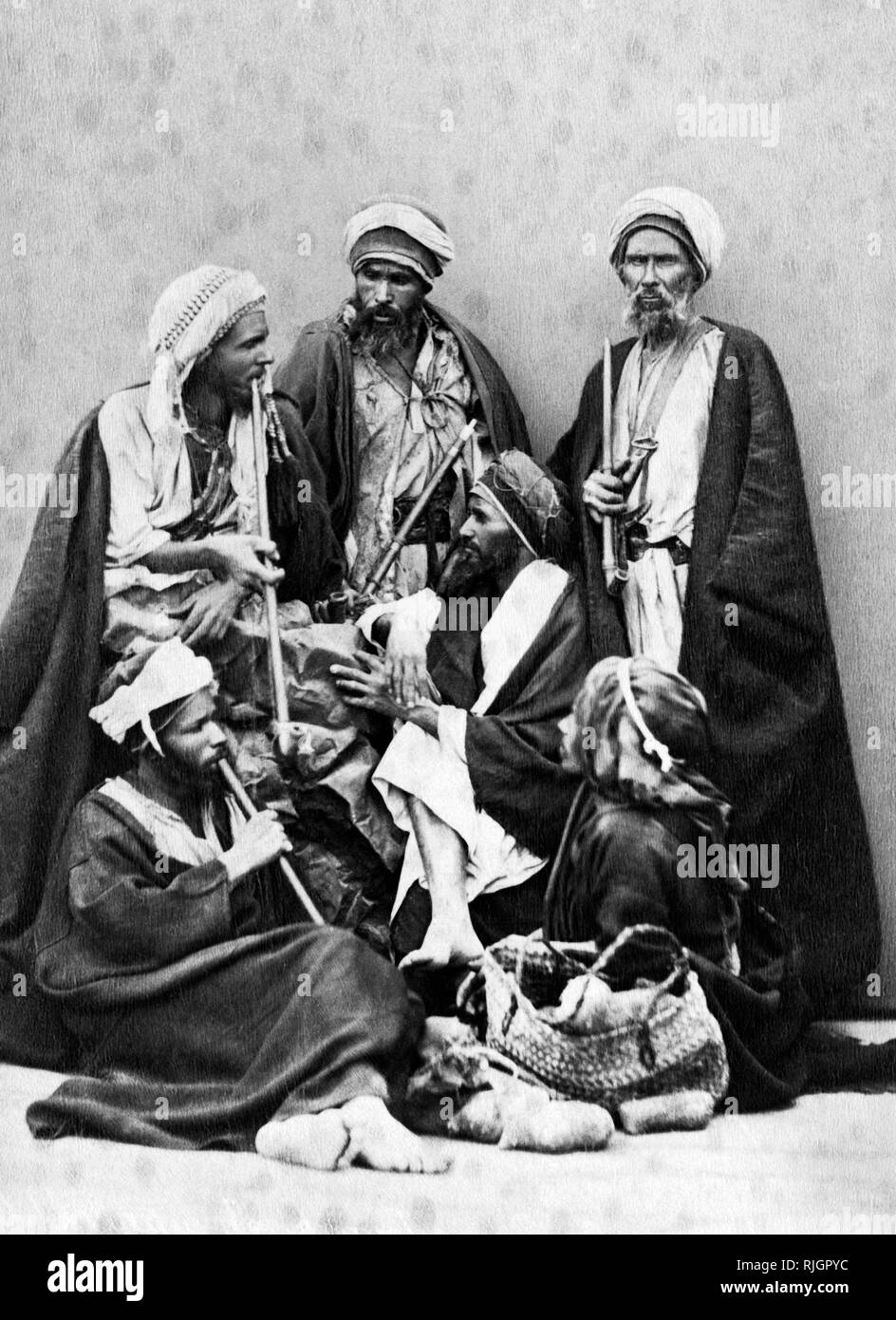 africa, egypt, cairo, group of musicians, 1878 Stock Photo