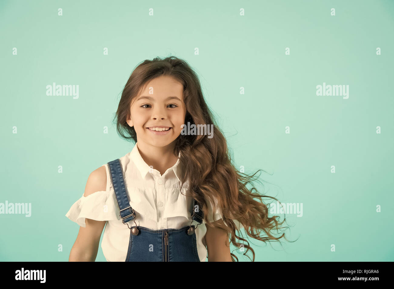 Cute Preteen Girl Long Curly Stock Photos Cute Preteen Girl Long