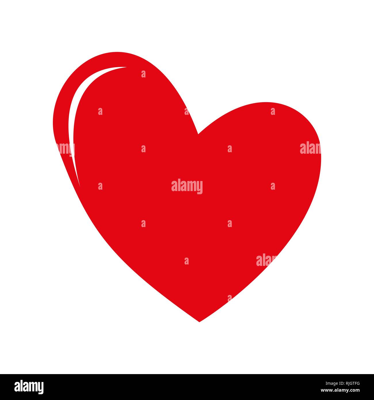 Red heart design icon flat vector. love concept - Vector illustration ...