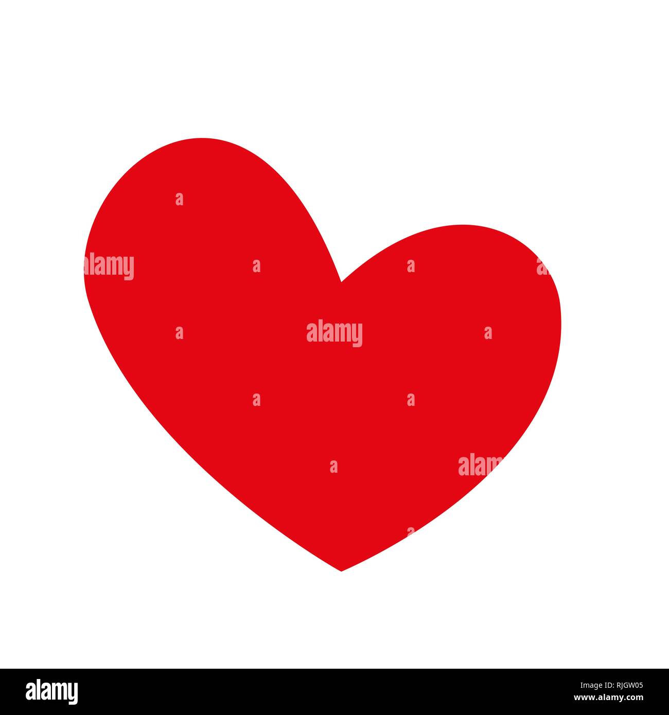 Red heart icon in flat style. Isolated red heart icon on white