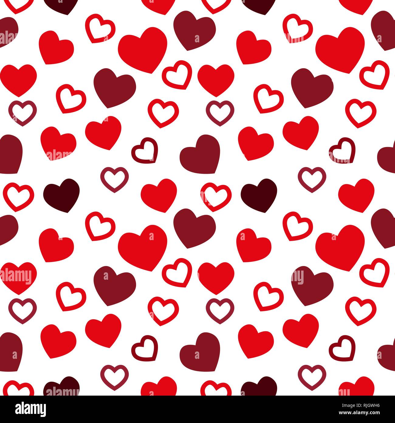 Small red hearts on white background seamless pattern for Valentine's Day  Stock Vector