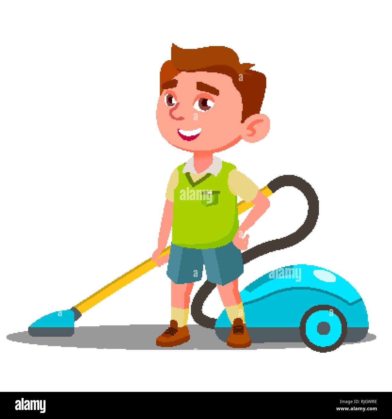 Boy doing different types of chores illustration Stock Vector Image & Art -  Alamy