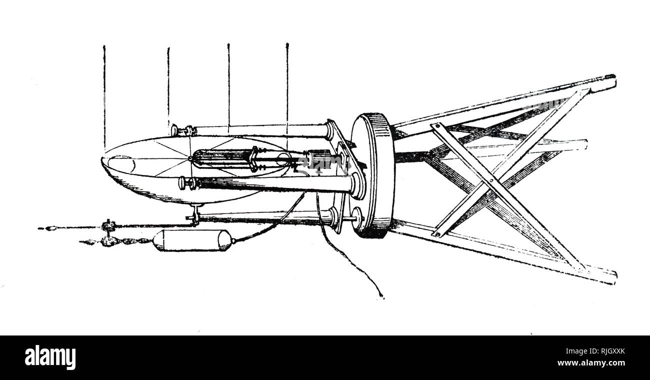 An engraving depicting the mechanism of the Drummond Light (limelight