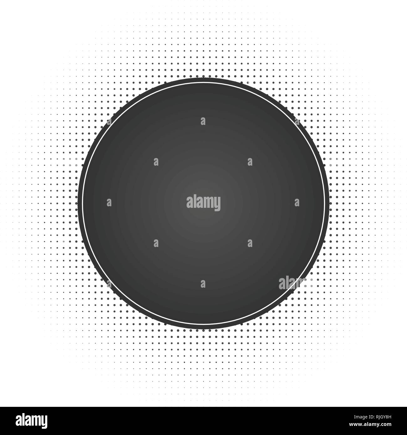Black abstract vector circle frame halftone dots logo emblem design ...