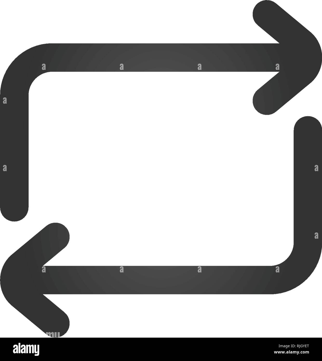 repeat refresh upgrade rectangle arrows. Vector illustration isolated ...