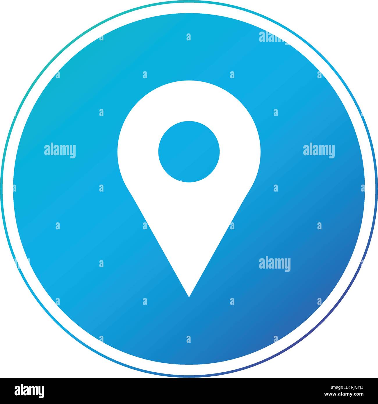 location GPS map pin icon in blue circle. map pointer symbol. map pin sign.  compass location icon. Vector illustration isolated on white Stock Vector  Image & Art - Alamy