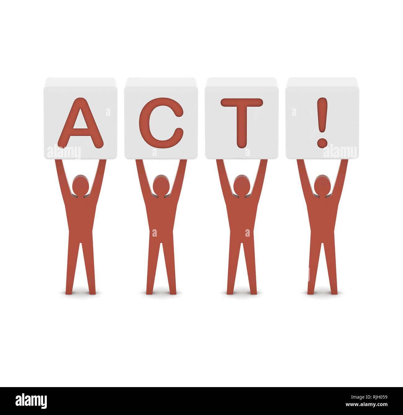 Men holding the word act. Concept 3D illustration Stock Photo - Alamy