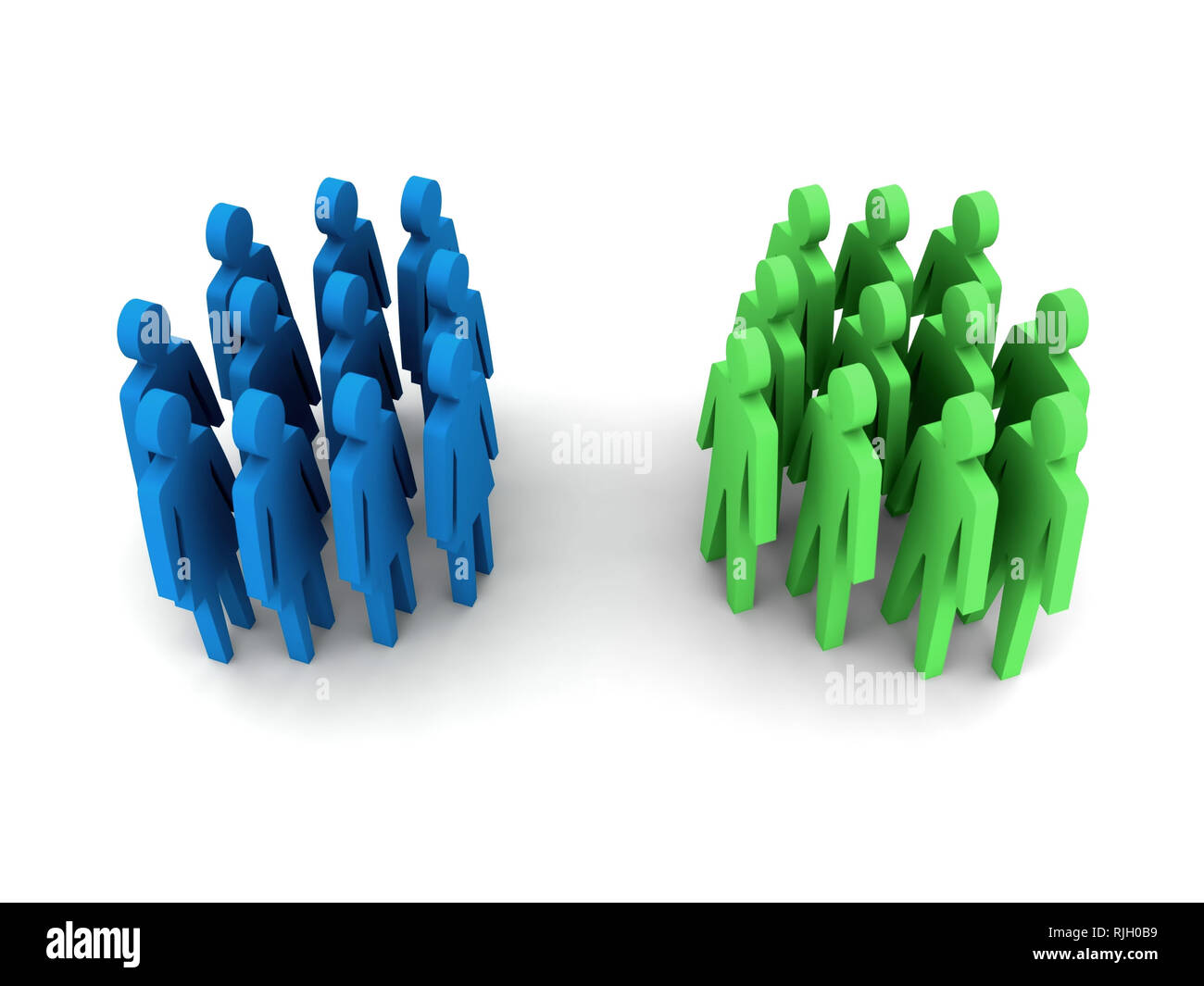 Different groups of people. Concept 3D illustration Stock Illustration