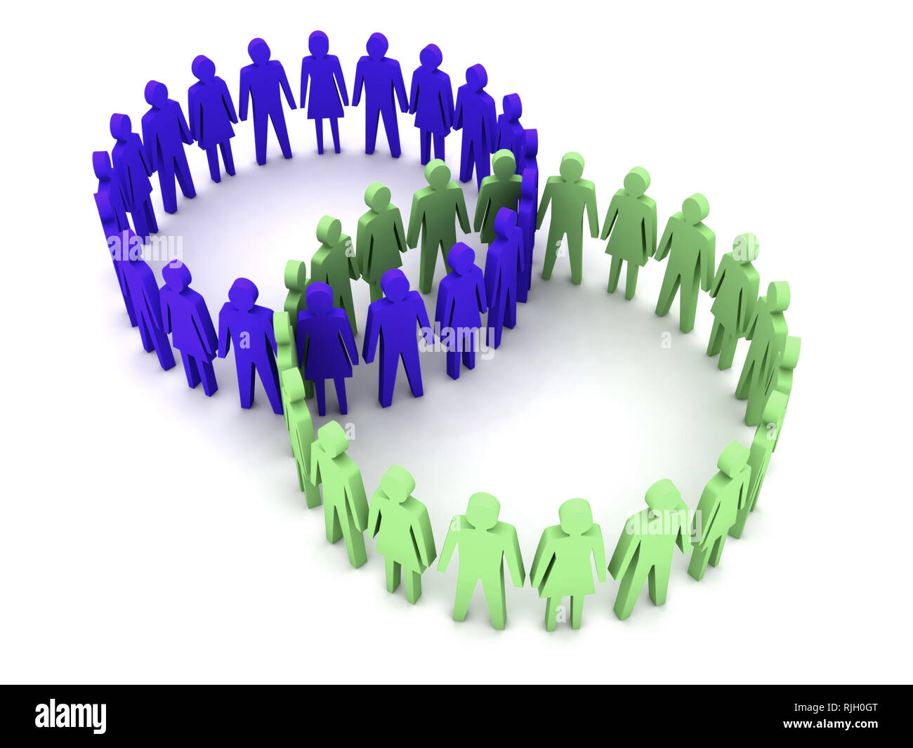 Different groups of people. Concept 3D illustration, Stock image