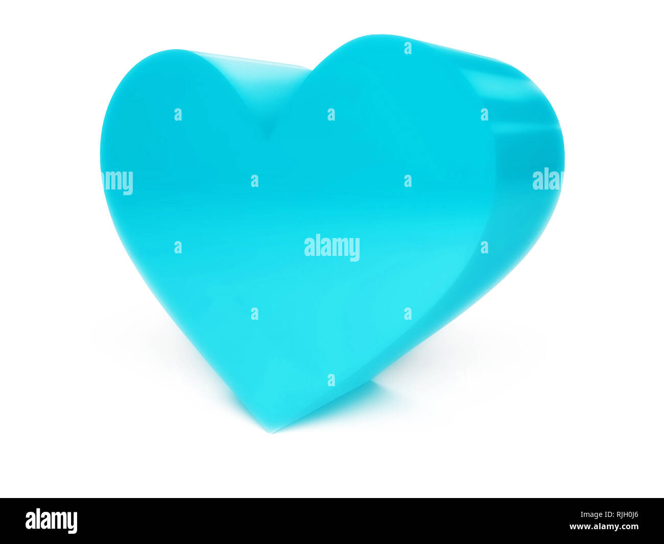 Big tranquil heart over white background. Concept 3D illustration Stock