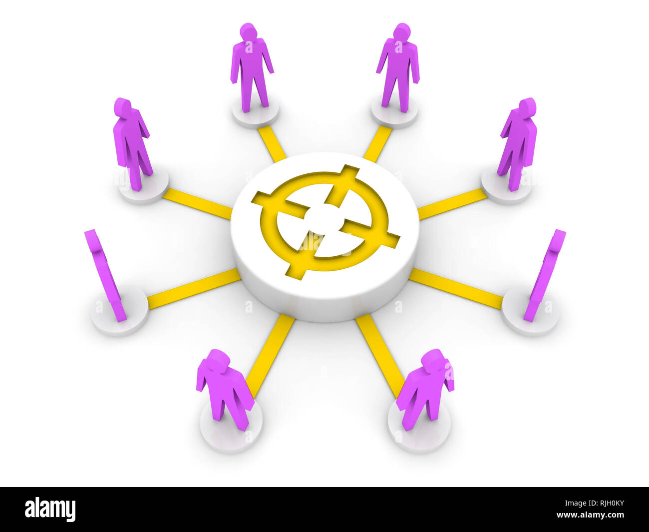 Team target. Common goal. Concept 3D illustration Stock Photo - Alamy