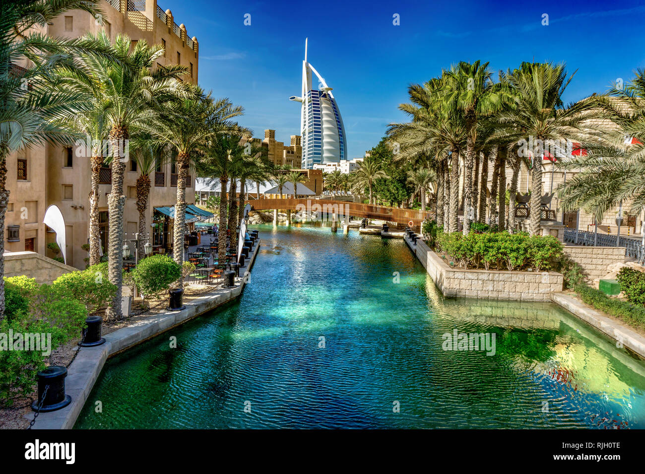 Dubai,UAE / 11. 05. 2018 : Burj al arab from souk madinat jumeirah Stock Photo