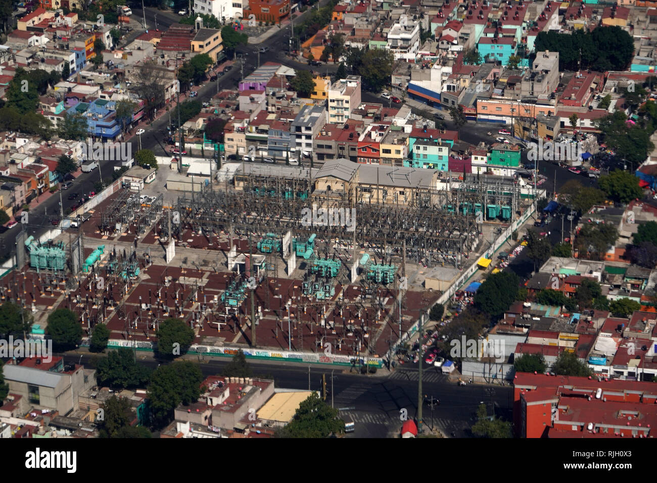 mexico city aerial view landscape from airplane Stock Photo - Alamy