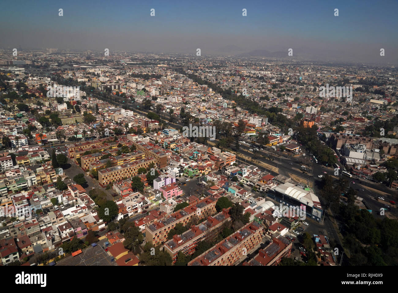 mexico city aerial view landscape from airplane Stock Photo - Alamy