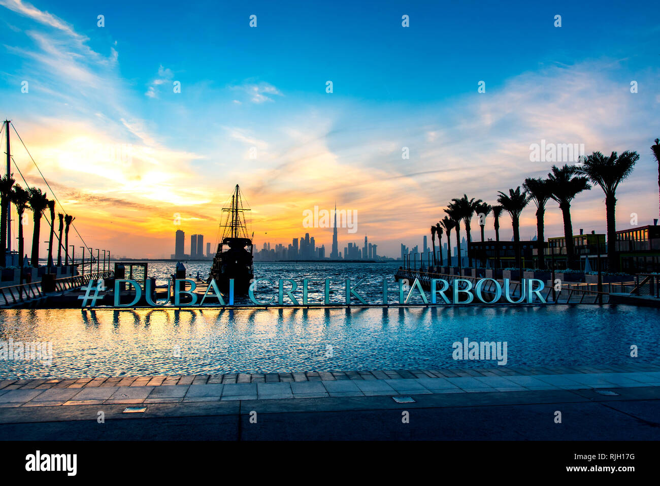 Dubai United Arab Emirates January 10 2019 Dubai Creek Harbor Dubai United Arab Emirates January 10 2019 Dubai Creek Harbor
