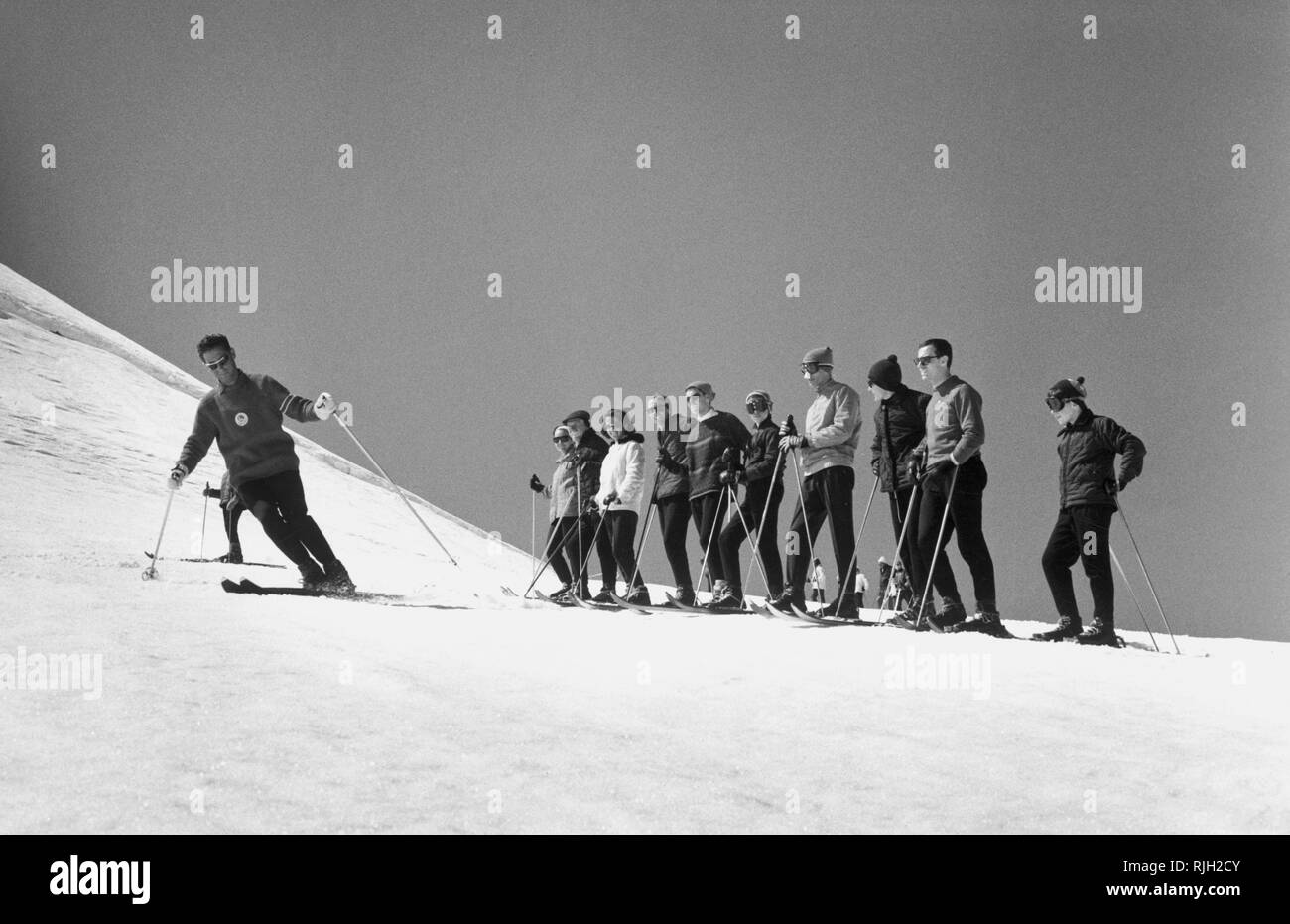 ski school, 1965 Stock Photo