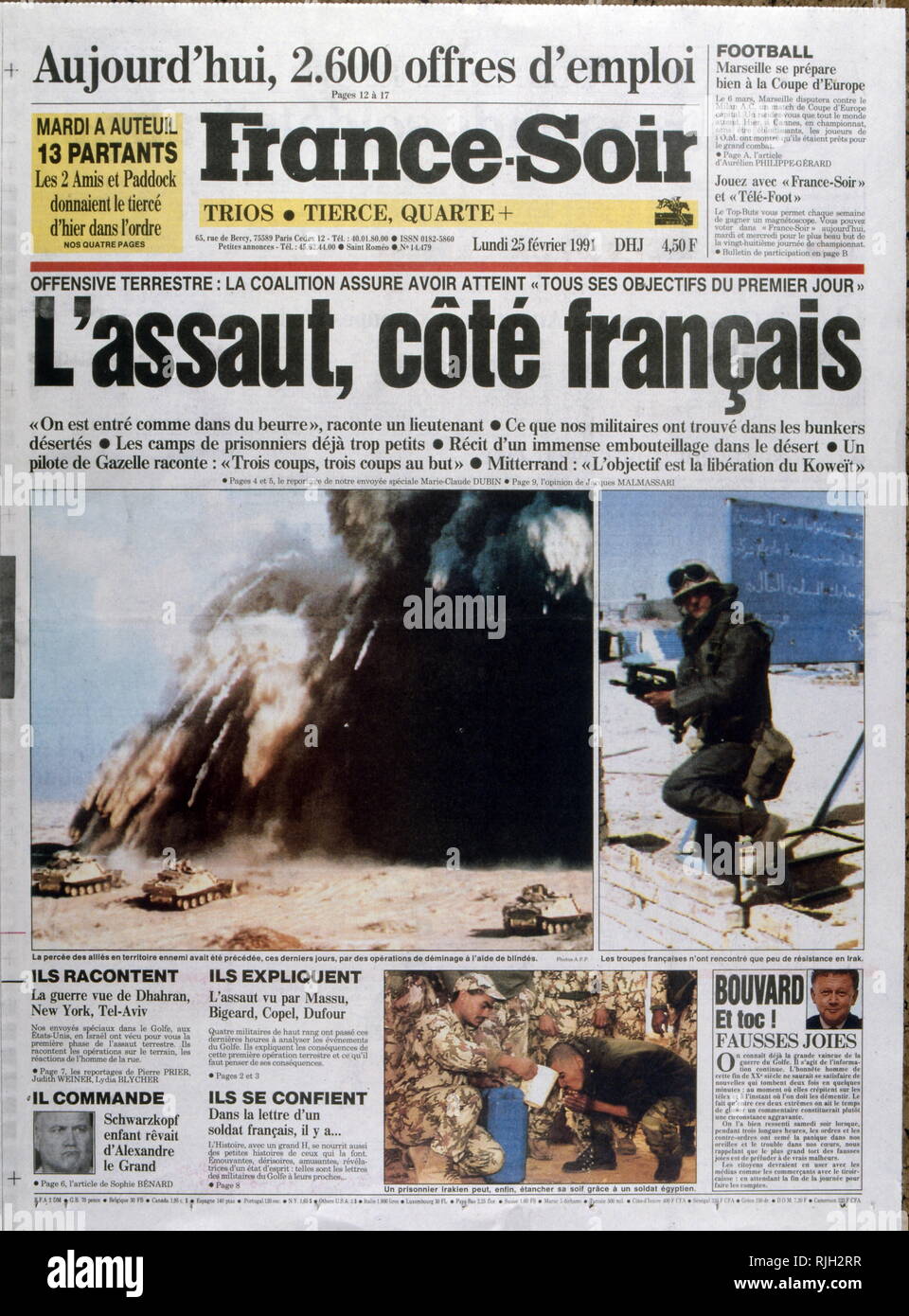 French press coverage of the  Gulf War and Operation Desert Storm  February 1991 Stock Photo